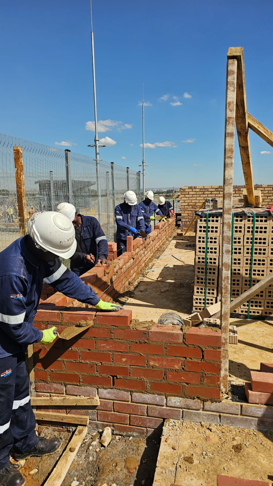 Bricklaying in progress