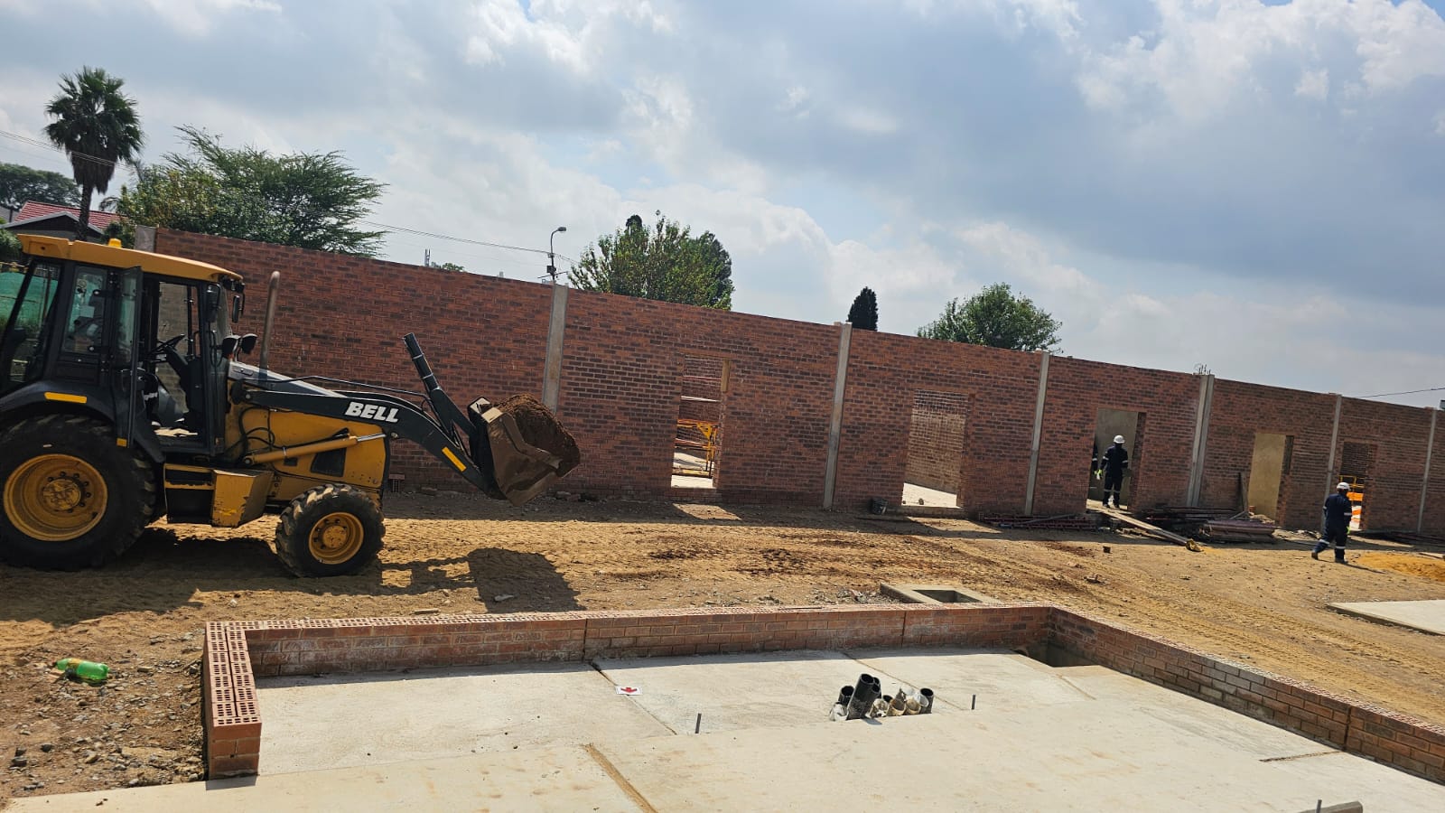 Front loader at foundation site