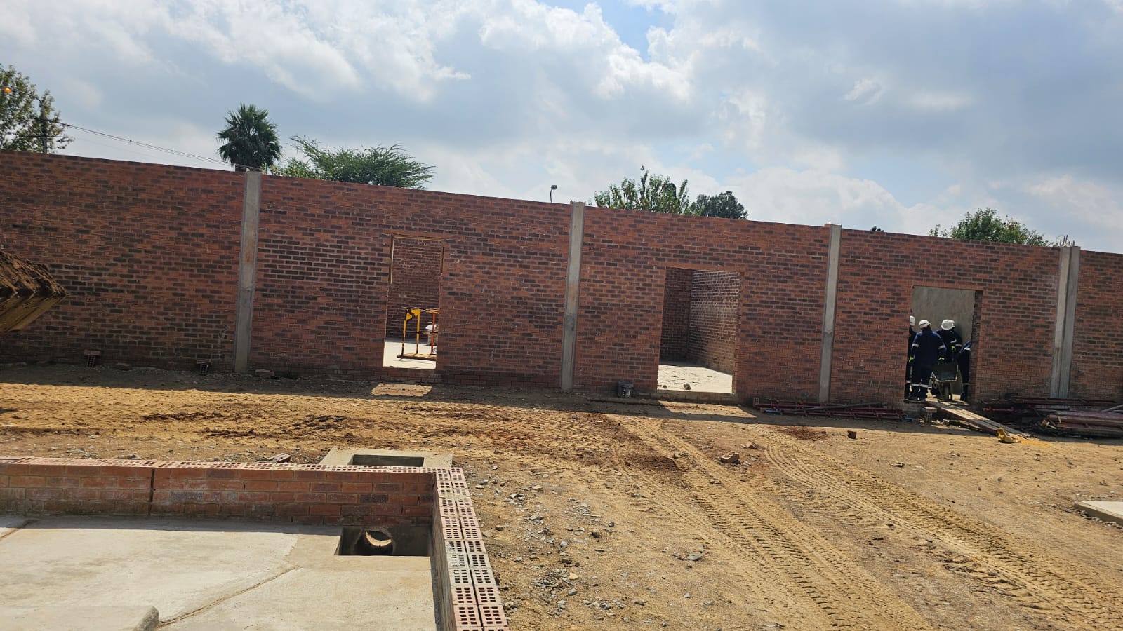 Completed perimeter wall